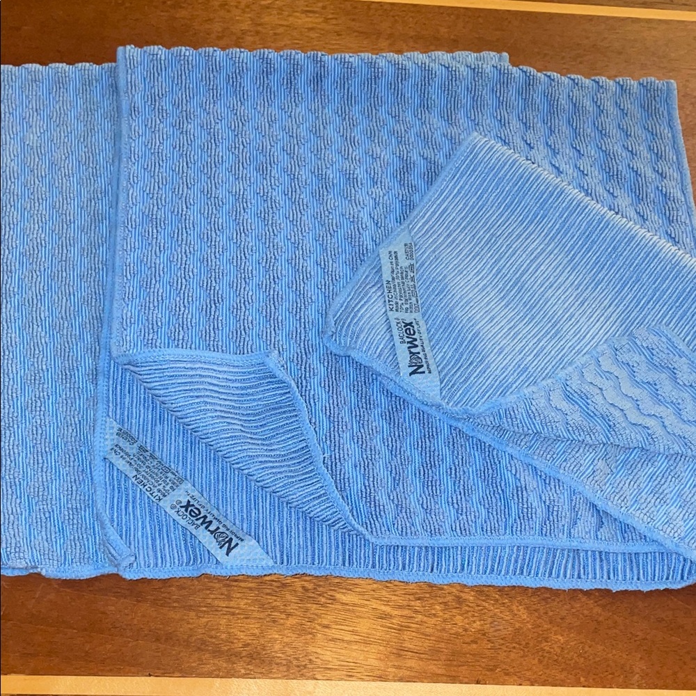 Norwex Blue Textured Towels Set of 3 w/ bonus